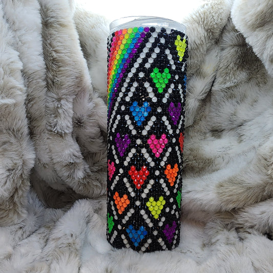 20 Oz Ready to Ship Tumbler - Rhinestone Heart