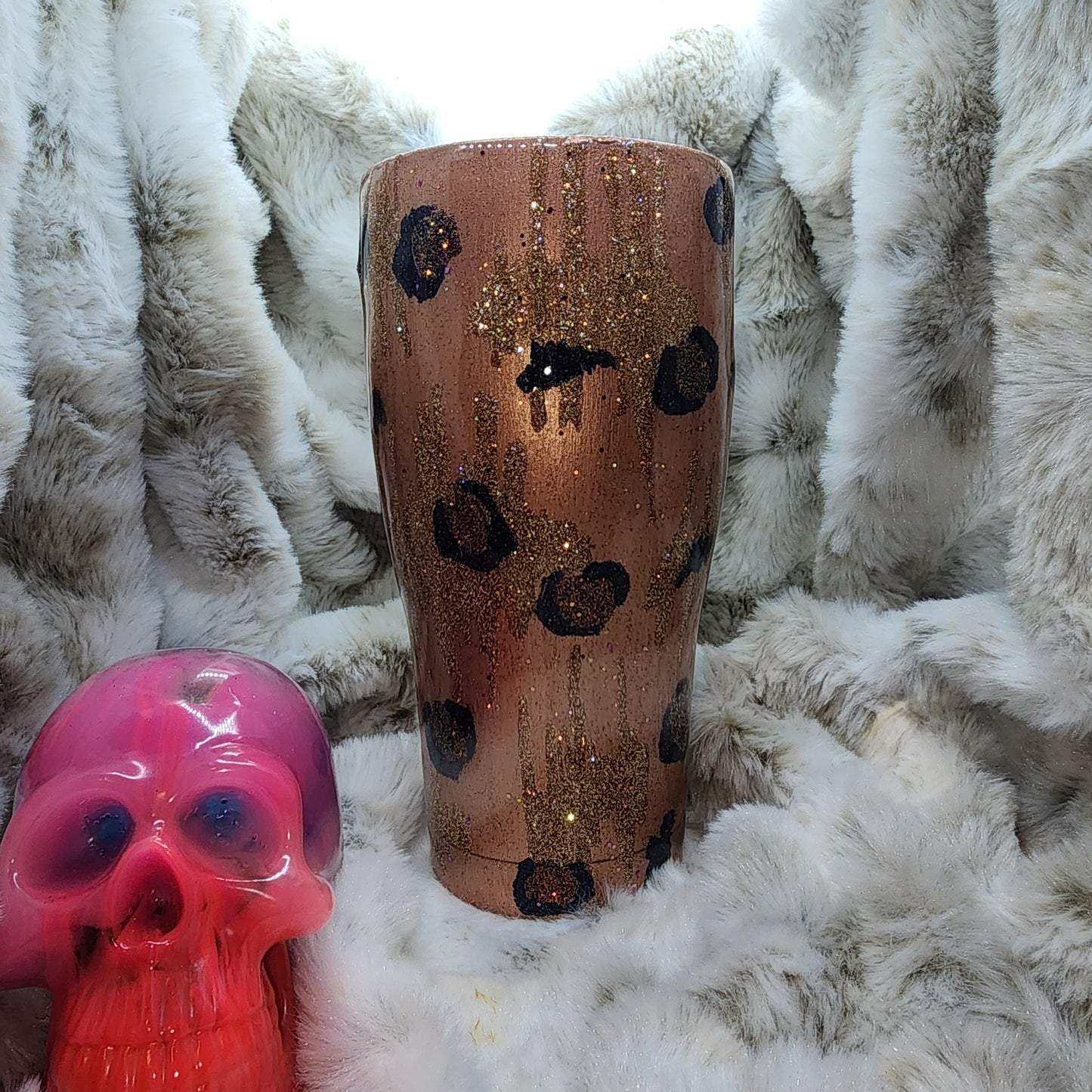 30 Oz Curve Ready to Ship Tumbler - Rose Gold Leopard