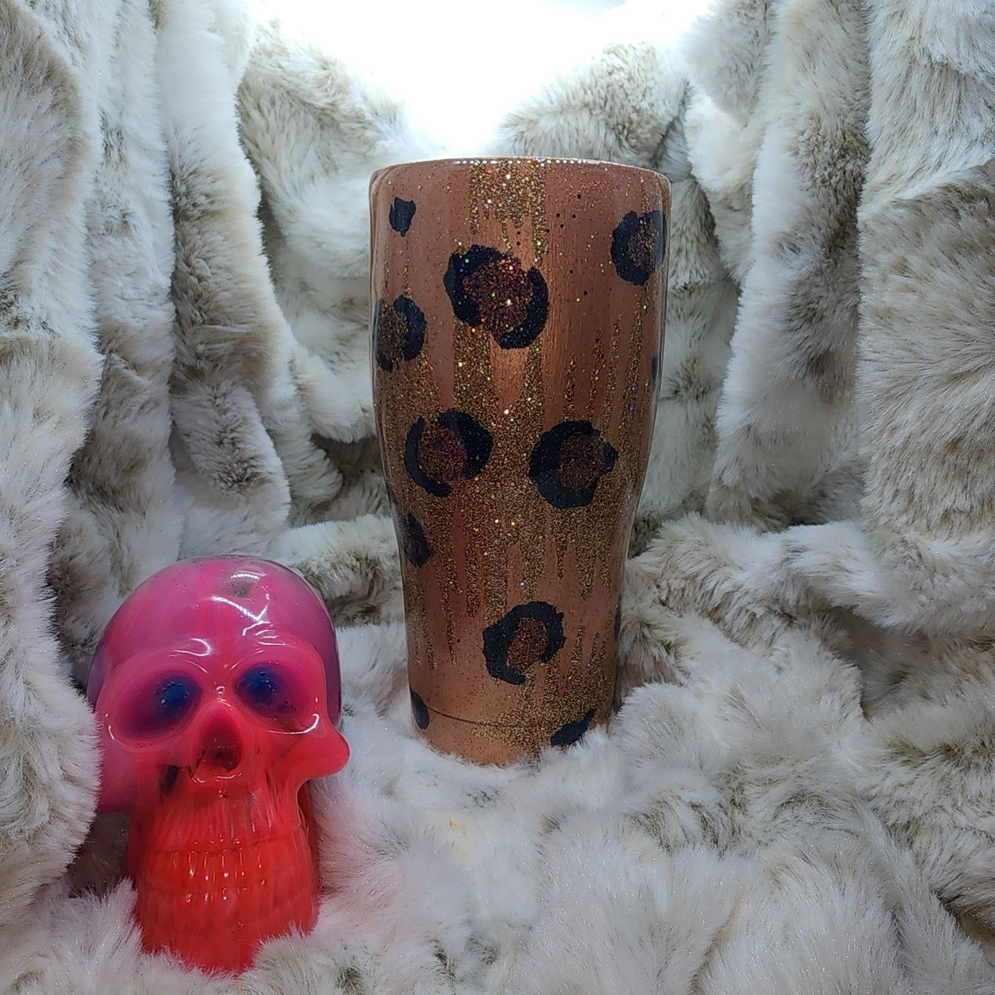 30 Oz Curve Ready to Ship Tumbler - Rose Gold Leopard
